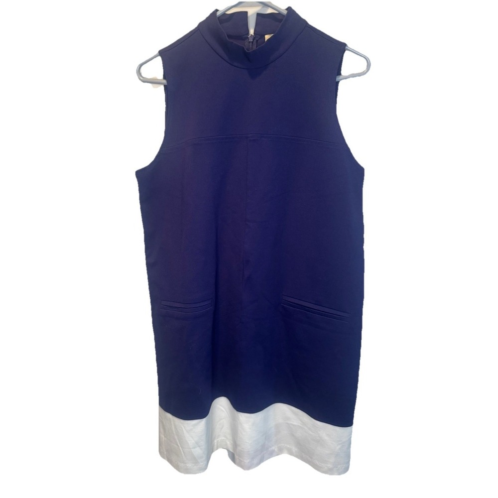Lark & Ro Blue Mockโ Neck Sleeveless Knit Mini Dress M NEW Casual Party Travel